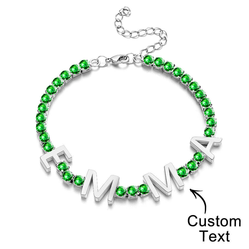 Gioielli Hiphop Con Bracciale A Catena Da Tennis Con Nome Personalizzato E Lettera Per Regalo - tuacollananome