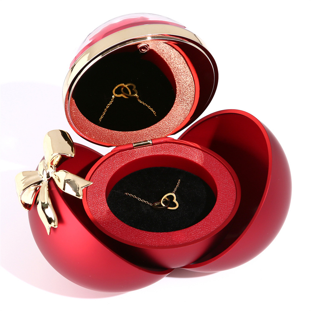 Regali Di San Valentino Collana Con Rosa Eterna Confezione Regalo Set Di Gioielli Romantici Di Lusso Fiore Stabilizzato Regalo Di Natale Regalo Di Anniversario Per Lei - 