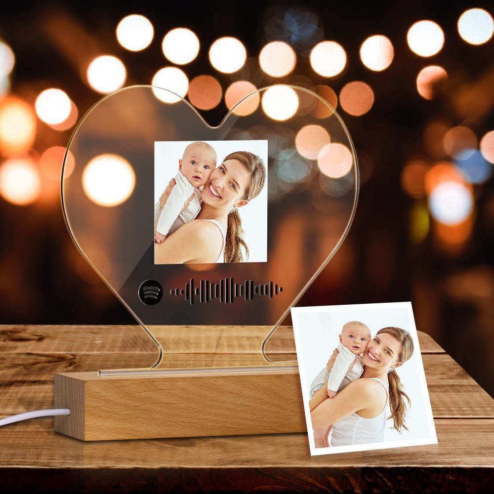 Mother's Day Gift-Custom Scannable Spotify Code Night Light Photo Unique Holiday Gifts - soufeelus