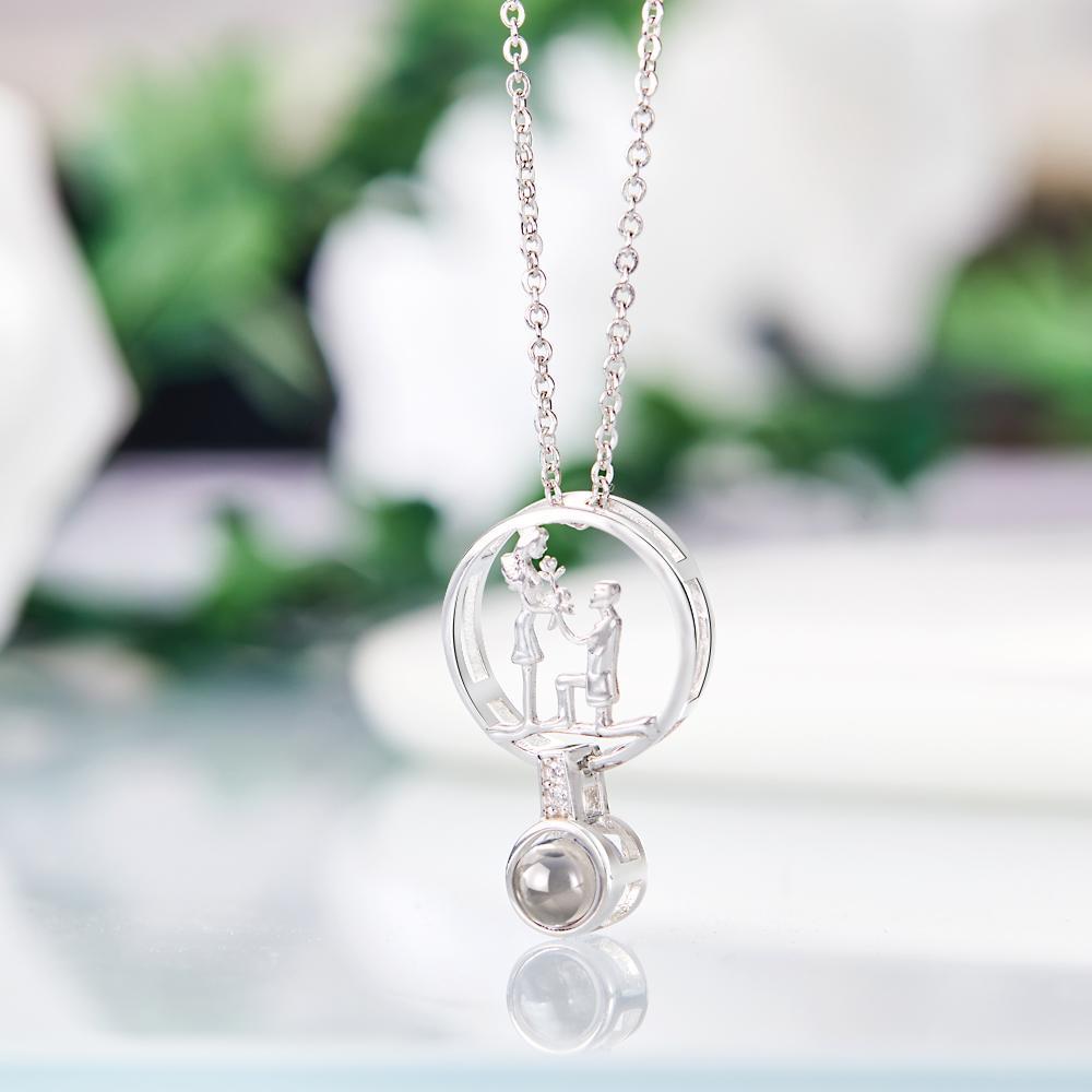 Collana Personalizzata Per Proiezione Fotografica S925 Ciondolo In Argento Regalo Romantico Per Proposta - tuacollananome