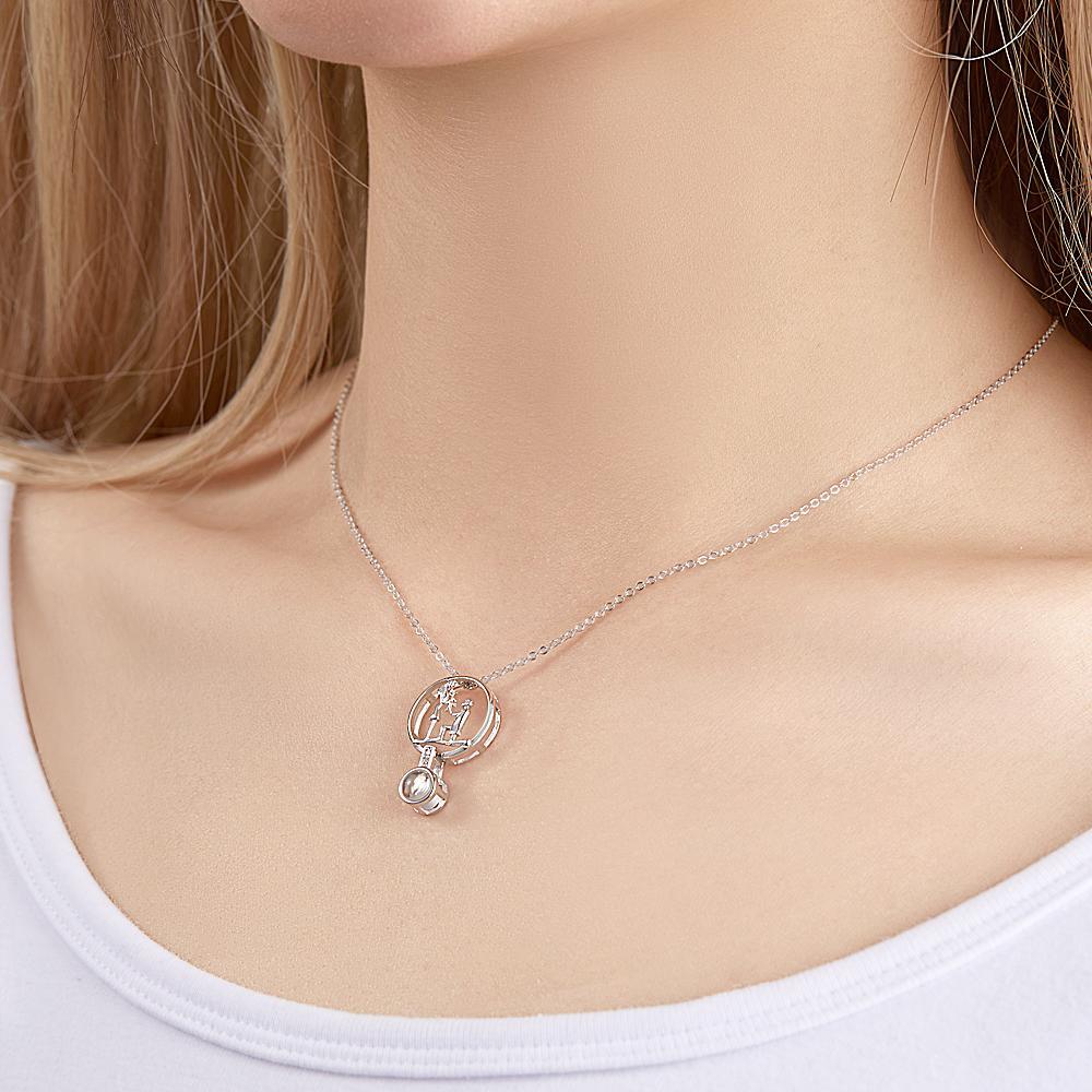 Collana Personalizzata Per Proiezione Fotografica S925 Ciondolo In Argento Regalo Romantico Per Proposta - tuacollananome