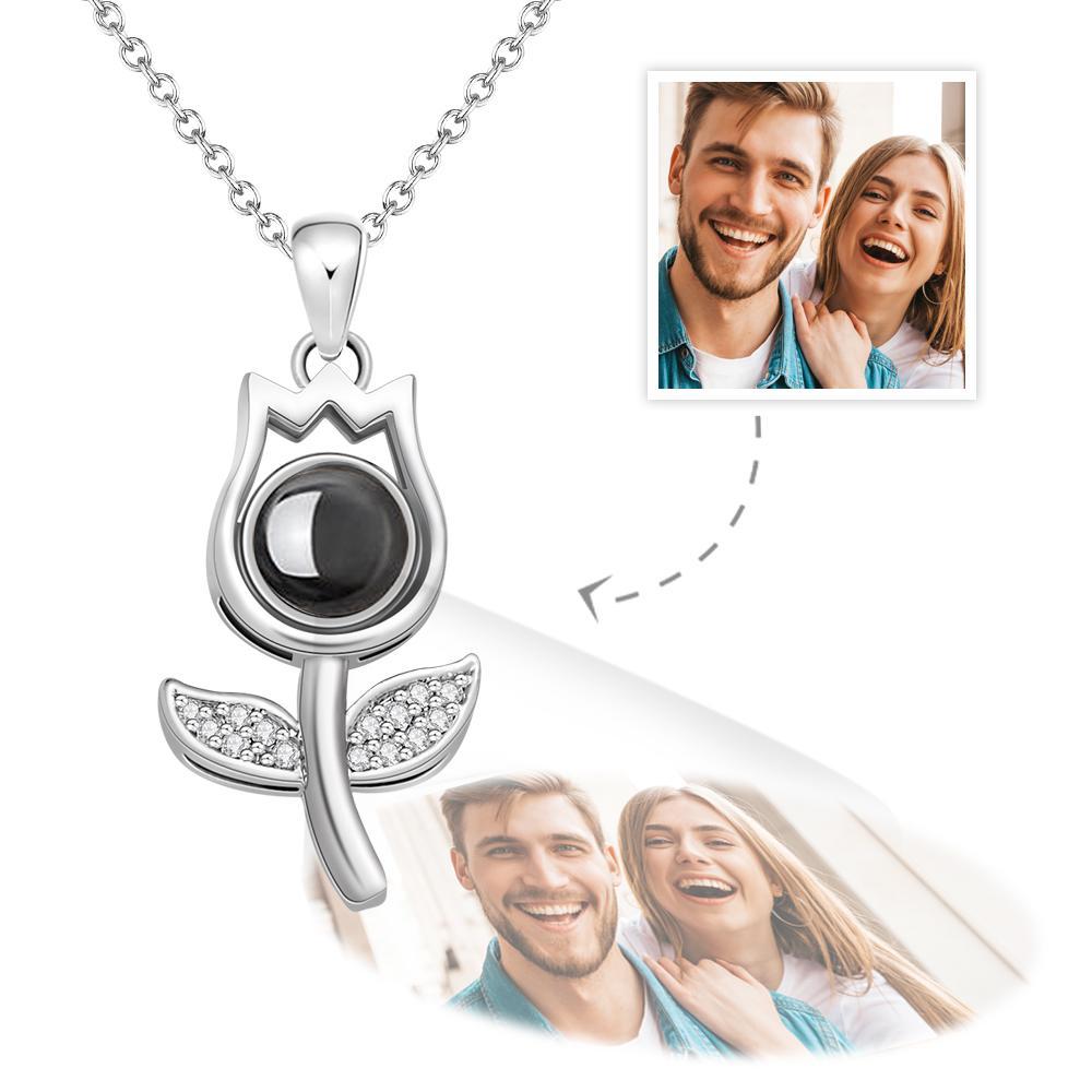 Collana Con Proiezione Personalizzata Regali Commemorativi Con Strass Rosa Con Foto Personalizzati - tuacollananome