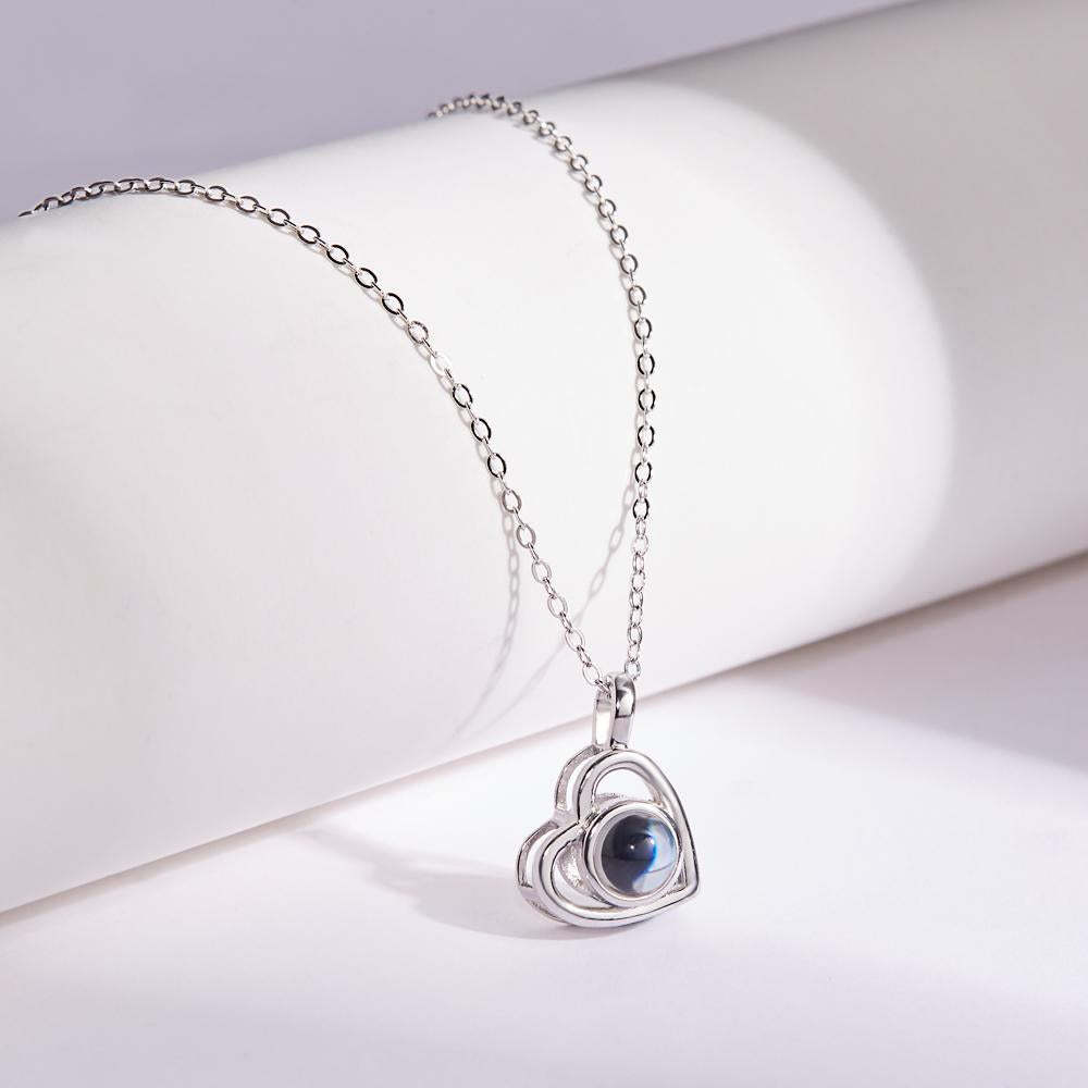 Proiezione Di Collane Fotografiche Personalizzate Regali A Tema Vuoto Per La Festa Del Papà A Forma Di Cuore - tuacollananome