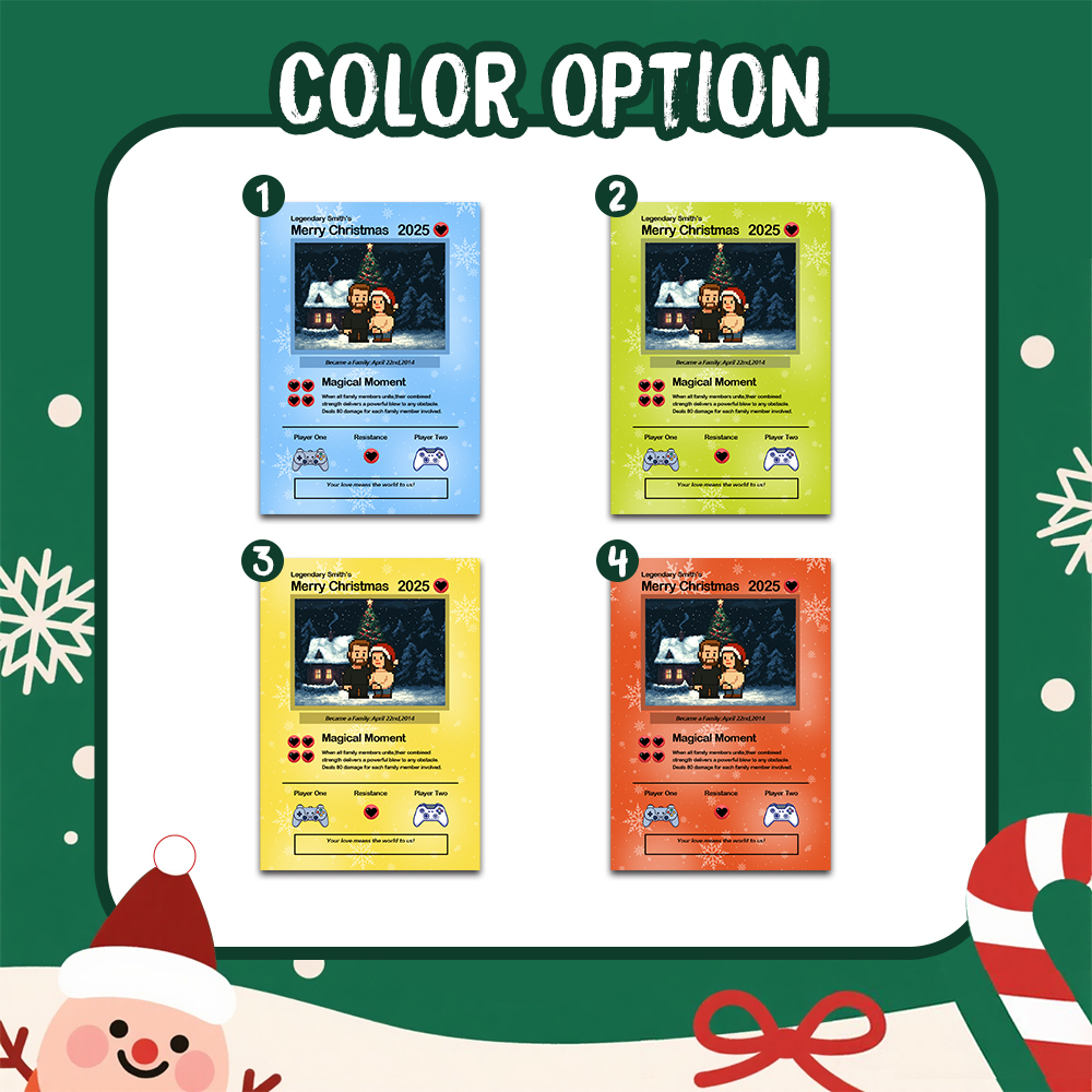 Biglietto Di Auguri Di Natale Personalizzato 'i Choose You', Regalo Per La Famiglia. Trasforma La Tua Foto In Un Esclusivo Biglietto Da Collezione In Stile Pixel Man, Regalo Di Natale. - 