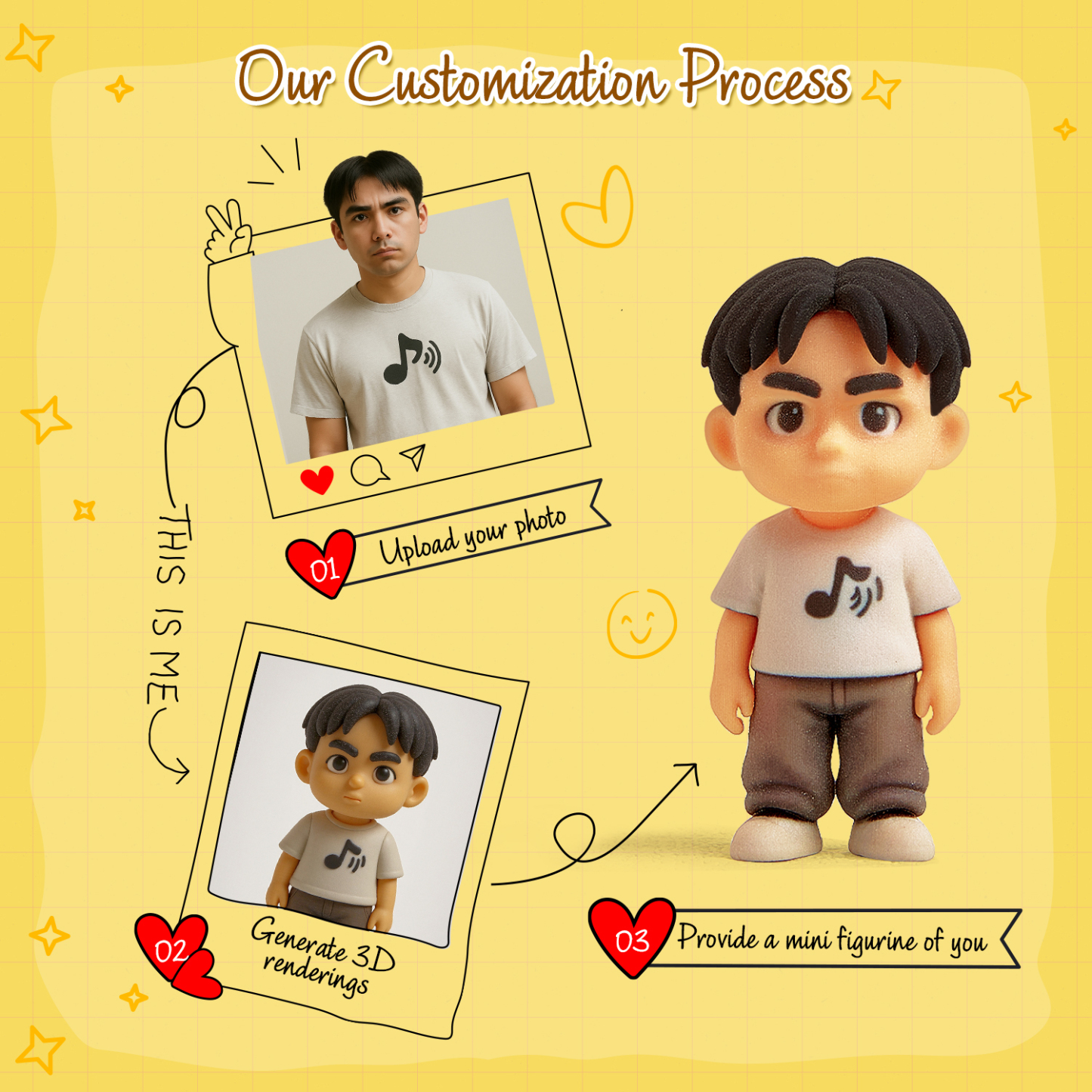 Turn Your Photo into a Custom 3D Keychain Cute Personalized Mini Figure
