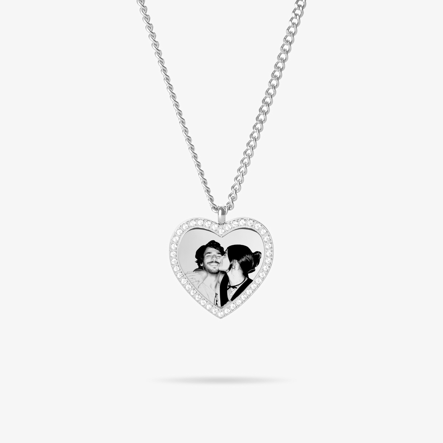 Girocollo Dorato Con Ritratto Personalizzato Collana Personalizzata Con Foto A Forma Di Cuore, Regalo Di Anniversario Per Lei - 