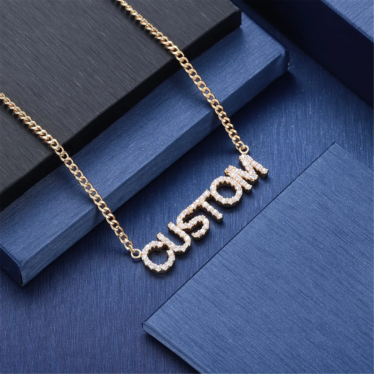 Collana Con Nome Personalizzato Con Cristalli Per Donna, Collana Con Targhetta Scintillante Personalizzata, Collana Con Nome Con Diamanti, Regalo Di San Valentino - 