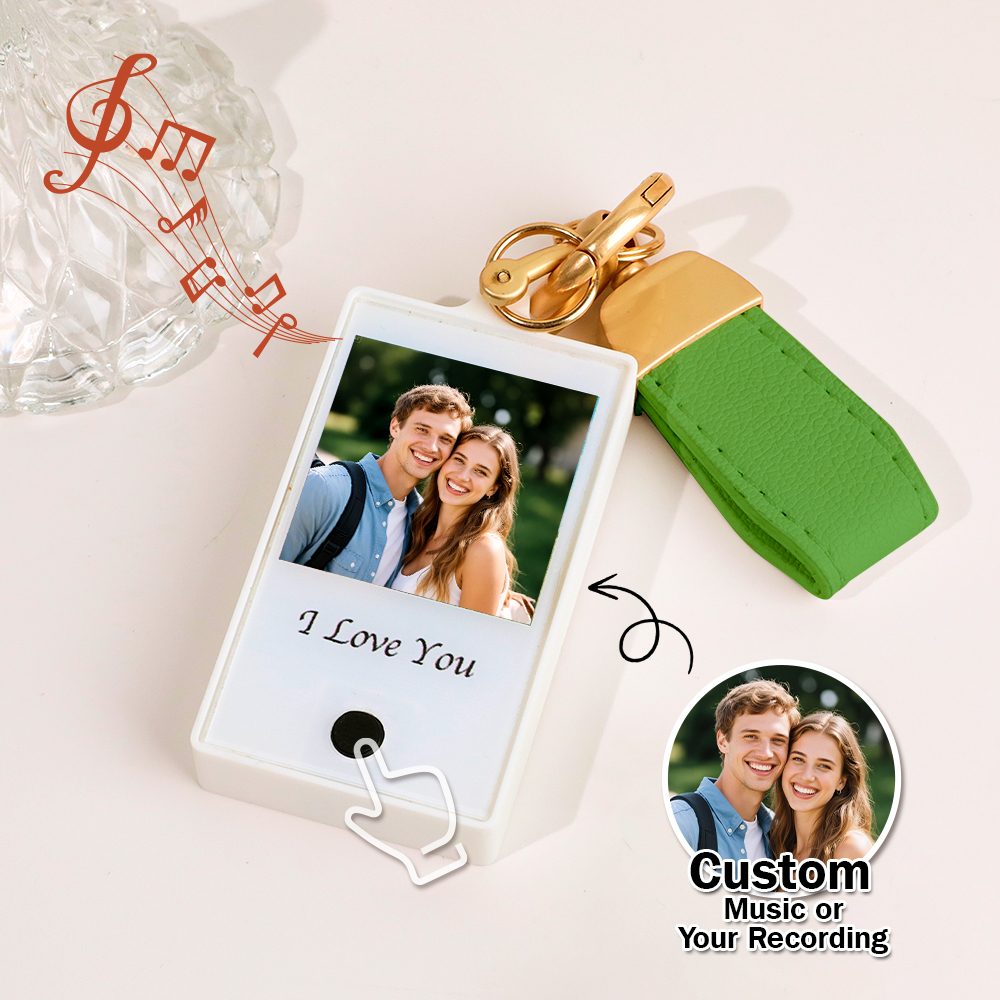 Portachiavi Personalizzato Con Foto E Testo: Un Regalo Significativo Con La Tua Musica O Registrazione Personalizzata Per Papà, Mamma, Famiglia, Amici - 