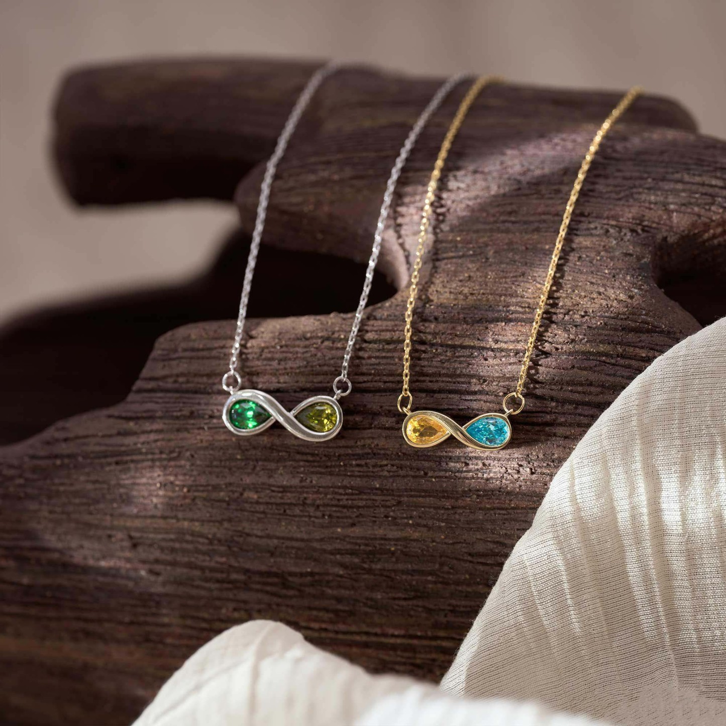 Collana Personalizzata Infinity Birthstone Collana Personalizzata Con Due Portafortuna Infinity, Regalo Per Lei - 