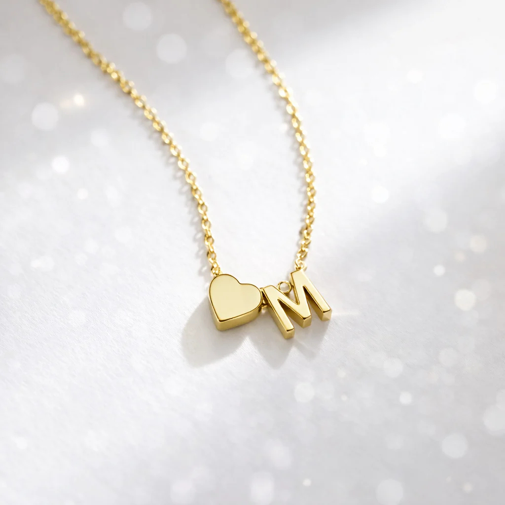 Collana Con Iniziale A Cuore Personalizzata, Collana Con Ciondolo A Forma Di Cuore Con Lettera Personalizzata, Delicata Collana Con Cuore Con Alfabeto, Regalo Di San Valentino - 
