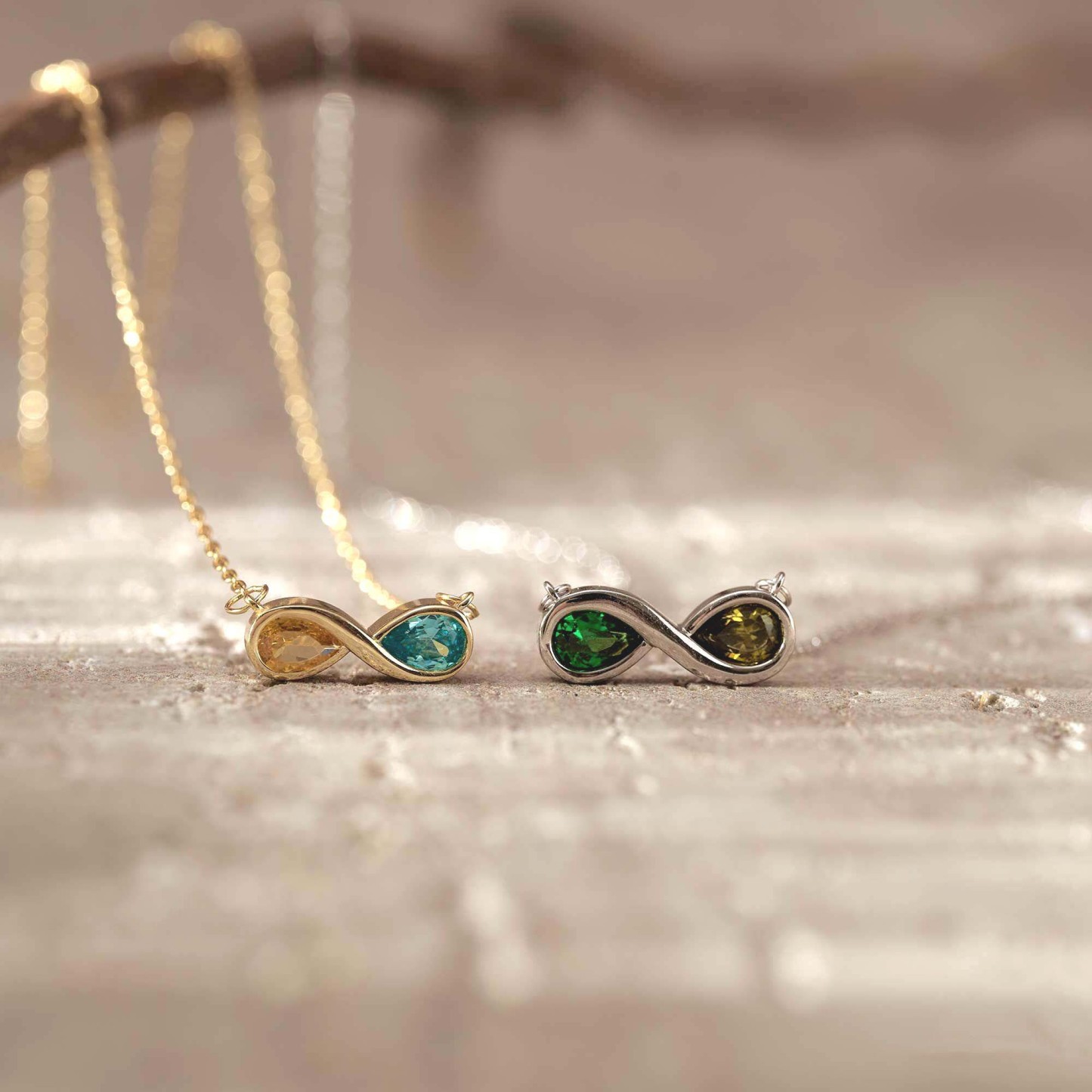 Collana Personalizzata Infinity Birthstone Collana Personalizzata Con Due Portafortuna Infinity, Regalo Per Lei - 