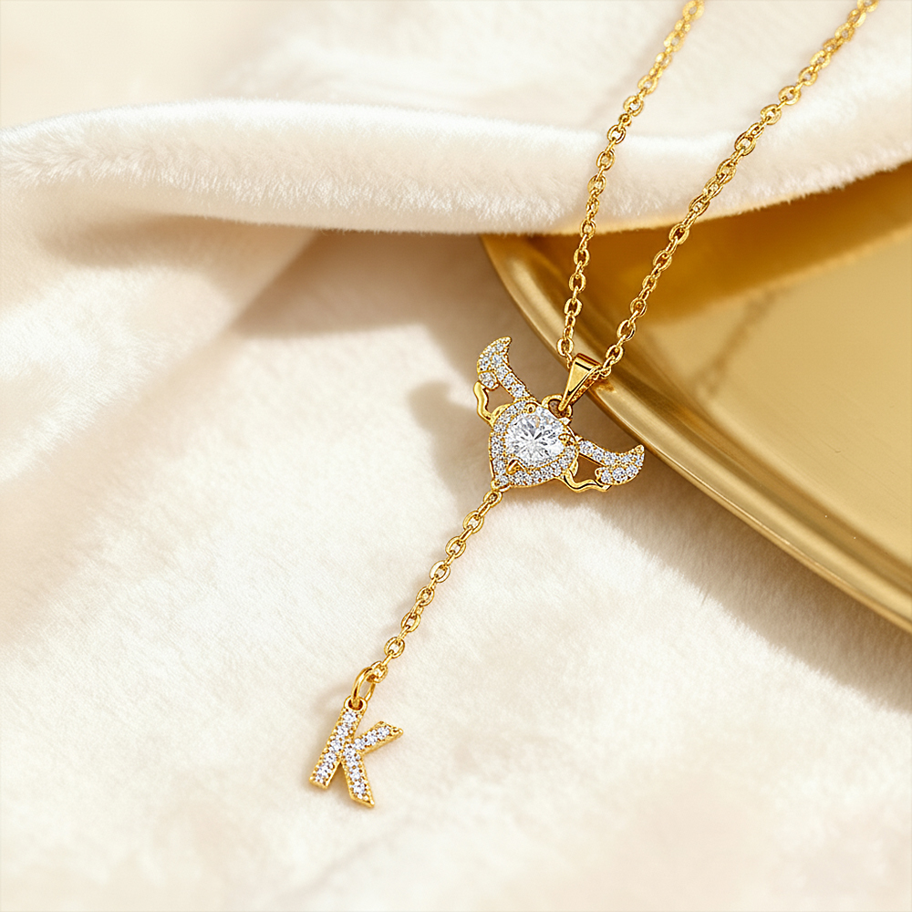 Collana Iniziale Con Ali D'angelo Di Cupido Animate, Collana Iniziale Personalizzata Con Ciondolo A Forma Di Ali In Movimento, Divertente Ciondolo Iniziale Cinetico, Regali Di Natale Per Lei