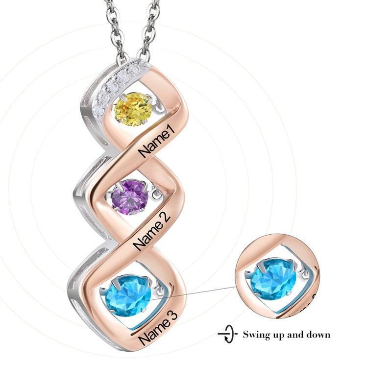Collana Con Nome Personalizzato Con Pietre Portafortuna Personalizzate Collana Con Nome E Pietra Portafortuna Personalizzata, Regali Per Mamme, Famiglie, Anniversari - 