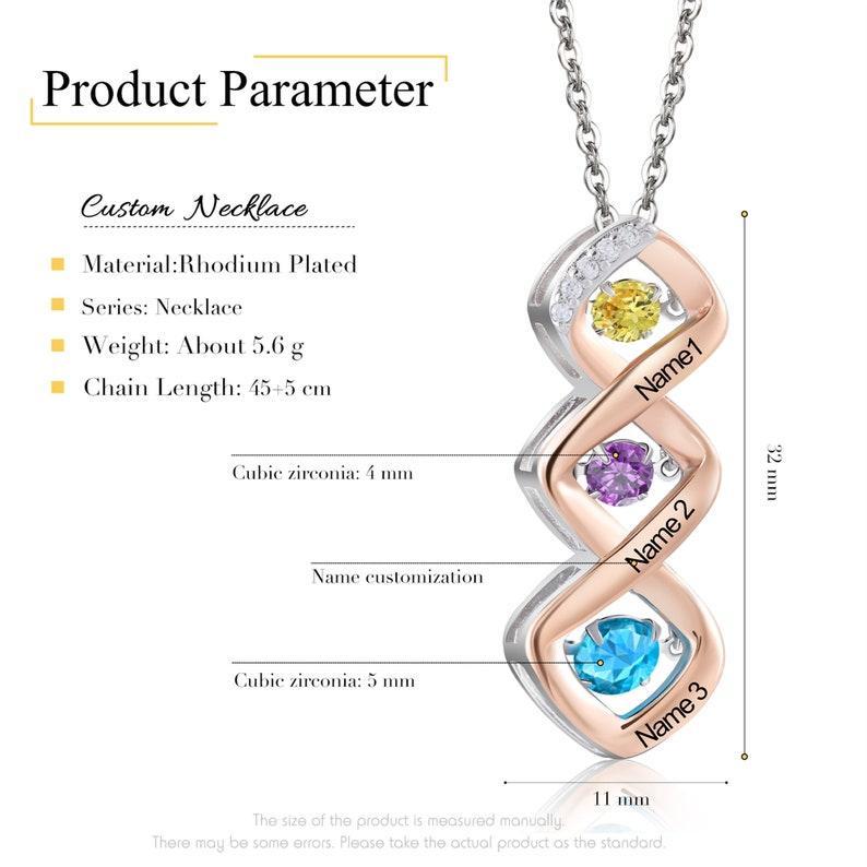 Collana Con Nome Personalizzato Con Pietre Portafortuna Personalizzate Collana Con Nome E Pietra Portafortuna Personalizzata, Regali Per Mamme, Famiglie, Anniversari - 