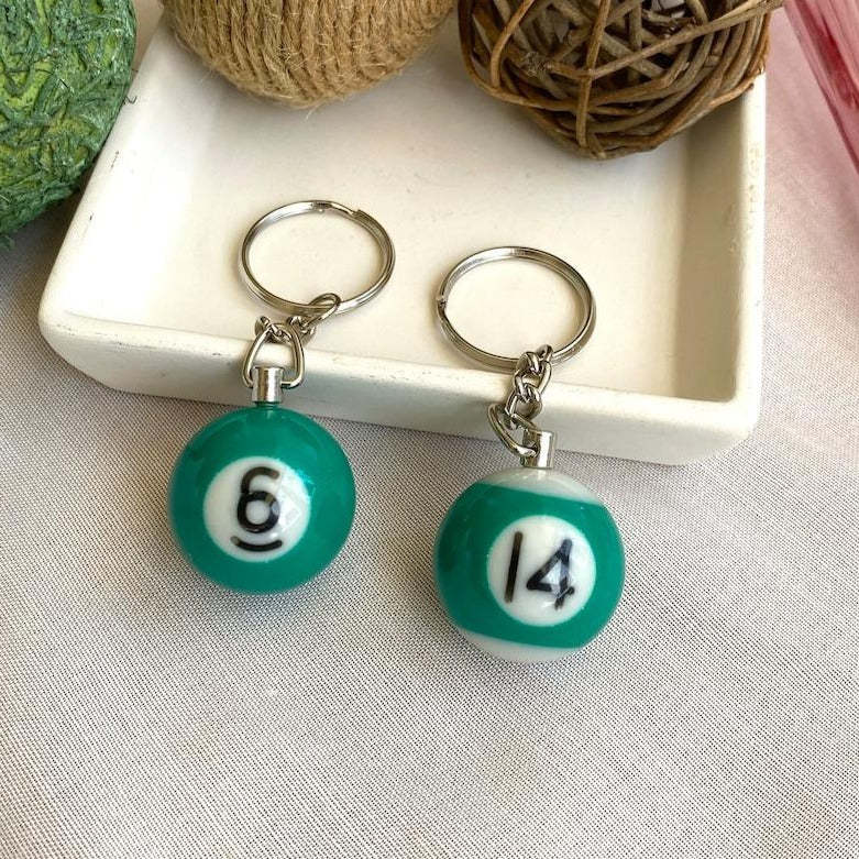 Portachiavi Con Palla Da Biliardo 8, Portachiavi Con Palla Da Biliardo Reale In Miniatura, Regali Vintage Divertenti E Carini Per Lui E Lei - tuacollananome