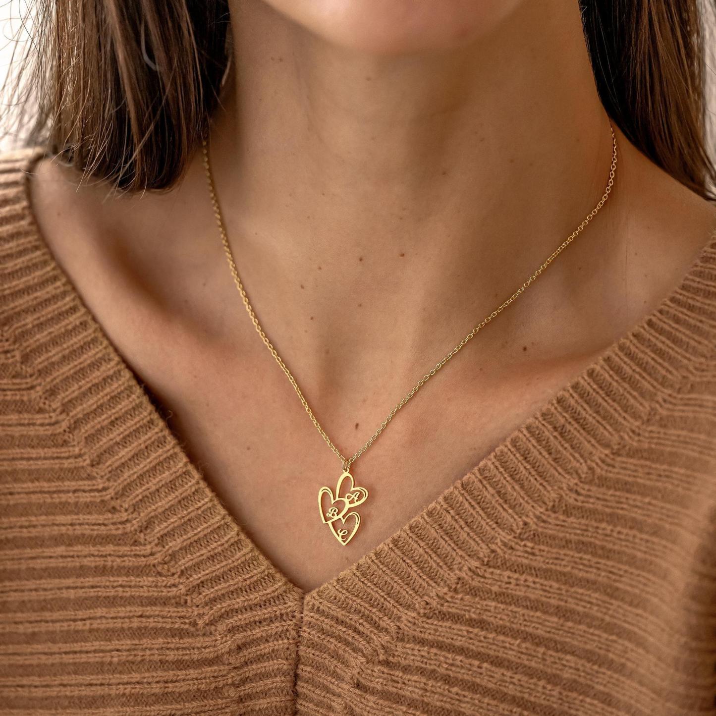 Collana Con Ciondolo A Cuore Iniziale Personalizzato Regalo Di Gioielli Con Ciondolo A Cuore Iniziale Personalizzato Per La Mamma - 