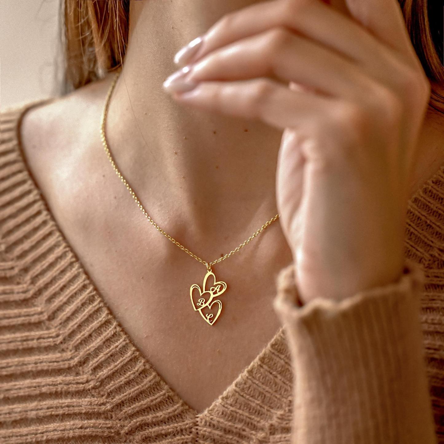 Collana Con Ciondolo A Cuore Iniziale Personalizzato Regalo Di Gioielli Con Ciondolo A Cuore Iniziale Personalizzato Per La Mamma - 