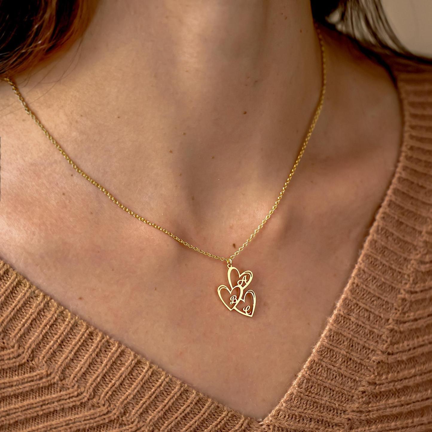 Collana Con Ciondolo A Cuore Iniziale Personalizzato Regalo Di Gioielli Con Ciondolo A Cuore Iniziale Personalizzato Per La Mamma - 