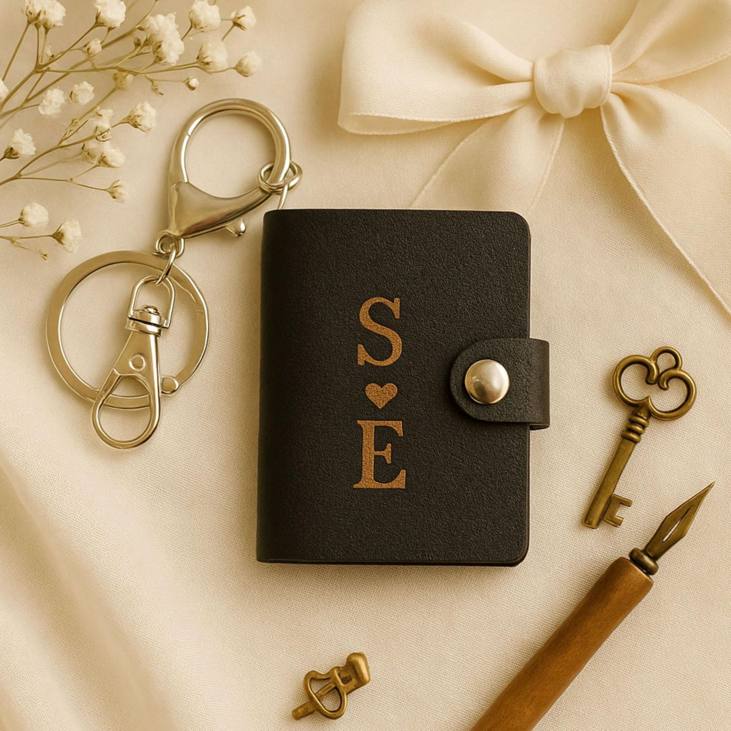 Mini Portachiavi In ​​pelle Personalizzato Con Album Fotografico, Portachiavi Con Album Fotografico Personalizzato, Regalo Di Natale, Anniversario E Compleanno - 