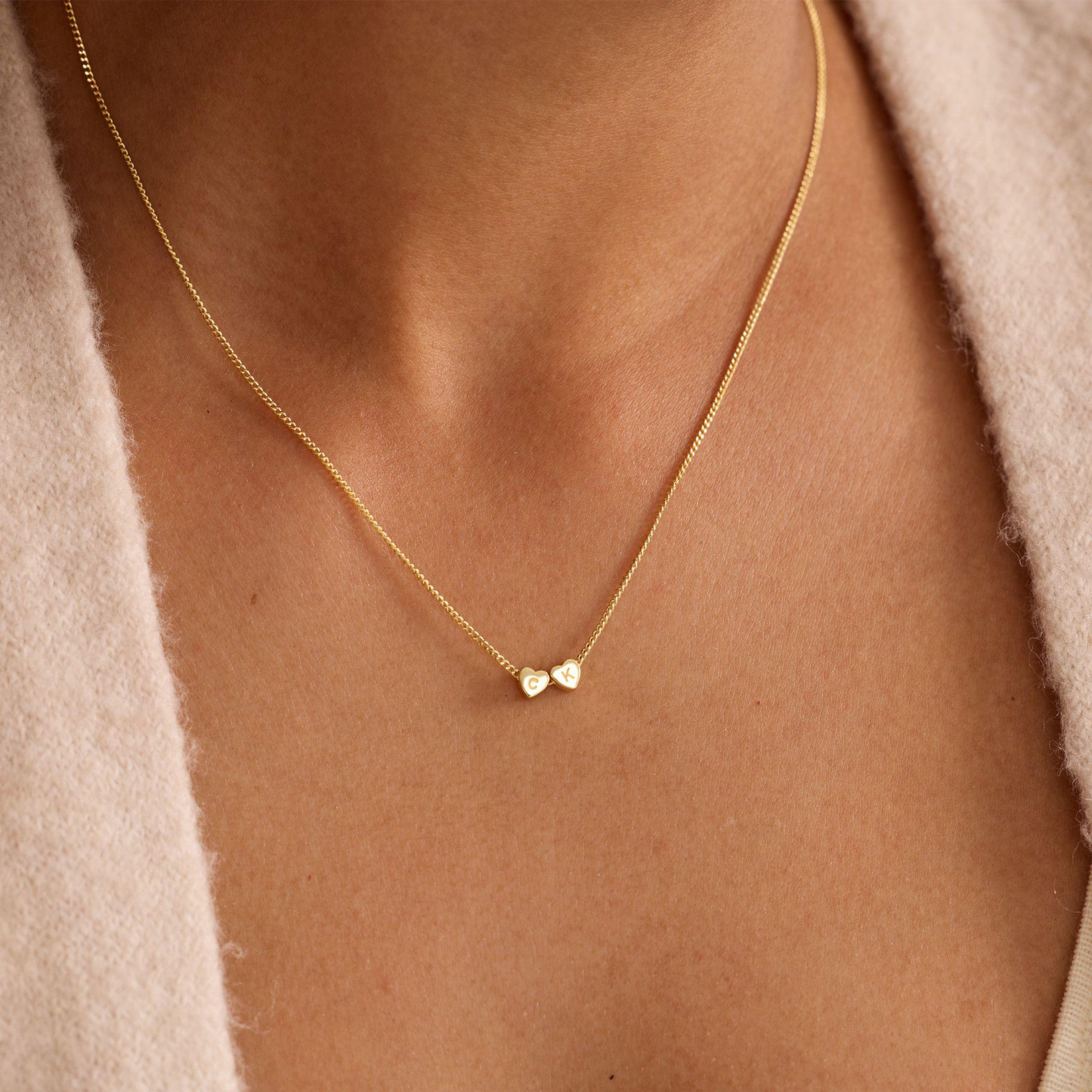 Collana Con Cuore Iniziale Personalizzata, Collana Con Cuore Iniziale Per Coppia, Collana Con Iniziale Per Famiglia O Amanti, Regali Per Lei - 