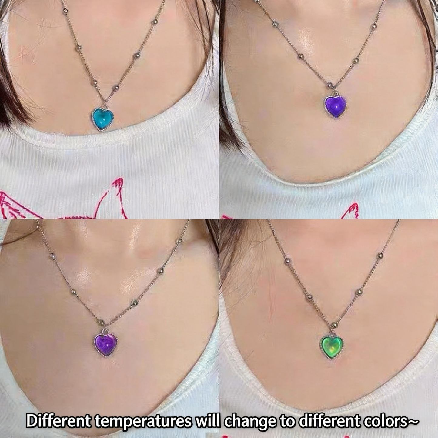 Collana Con Temperatura Che Cambia Colore Collana Con Ciondolo Termocromico Regali Unici Di Gioielli Che Cambiano Colore Attivati ​​dalla Temperatura Per Lei - 