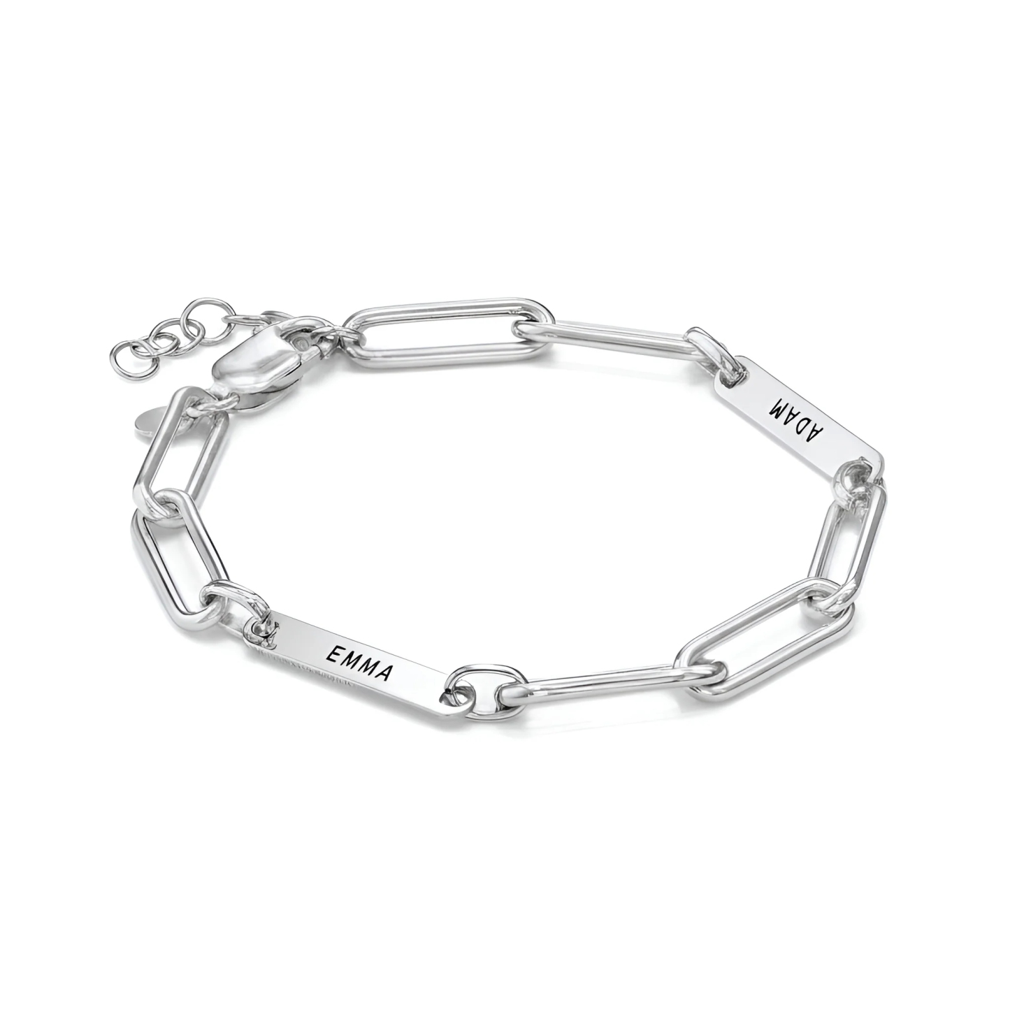Braccialetto Con Maglie Personalizzate Per Coppie, Bracciale Con Nome Inciso Personalizzato, Bracciale Con Catena A Maglie Senza Tempo, Regalo Per Lei/lui - 