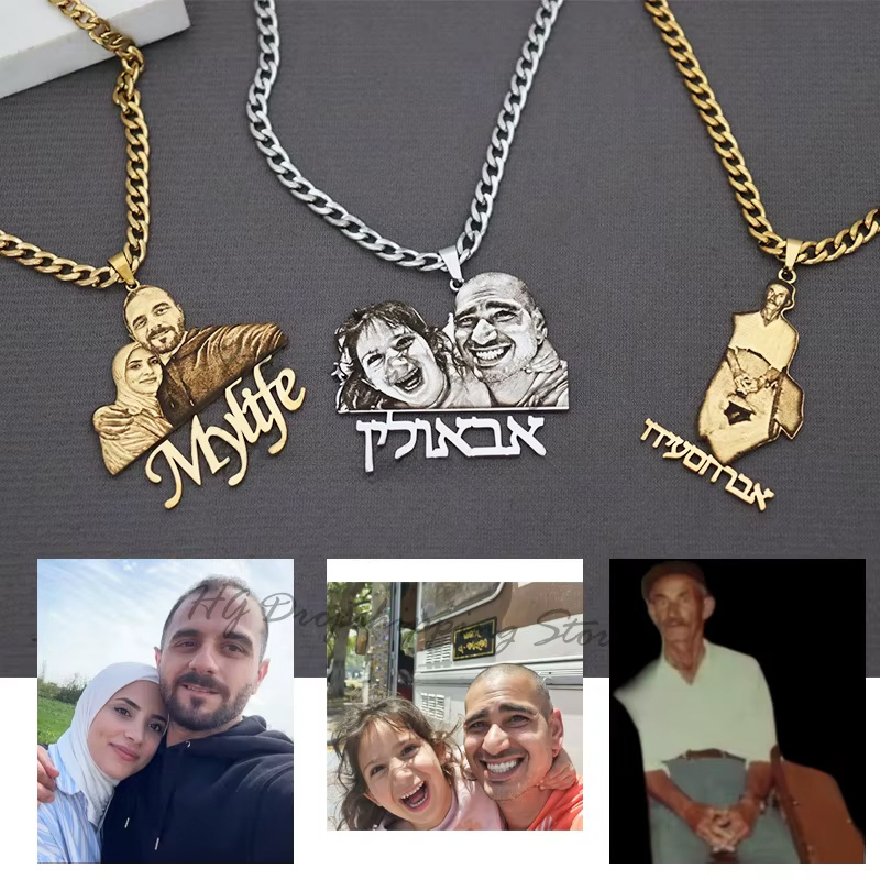 Collana Con Targhetta Fotografica Personalizzata Collana Con Barra Incisa Personalizzata Con La Tua Foto E Il Tuo Nome Regalo Per La Famiglia - 