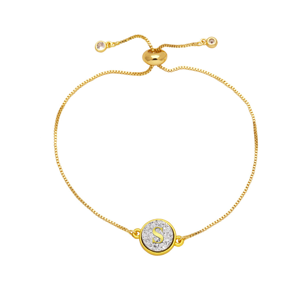 Braccialetto Con Iniziale Glitterata Personalizzata, Bracciale Con Ciondolo A Forma Di Lettera In Resina Epossidica Colorata, Bracciale Bolo Con Lettera Scintillante, Regali Per Lei - 