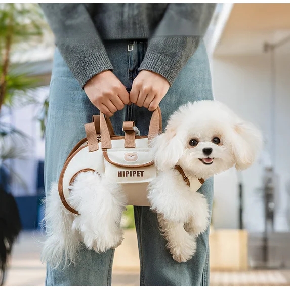 Trasportino per animali domestici per cani di piccola taglia Borsa a tracolla regolabile Pet Traction Pack Zaino a tracolla portatile traspirante