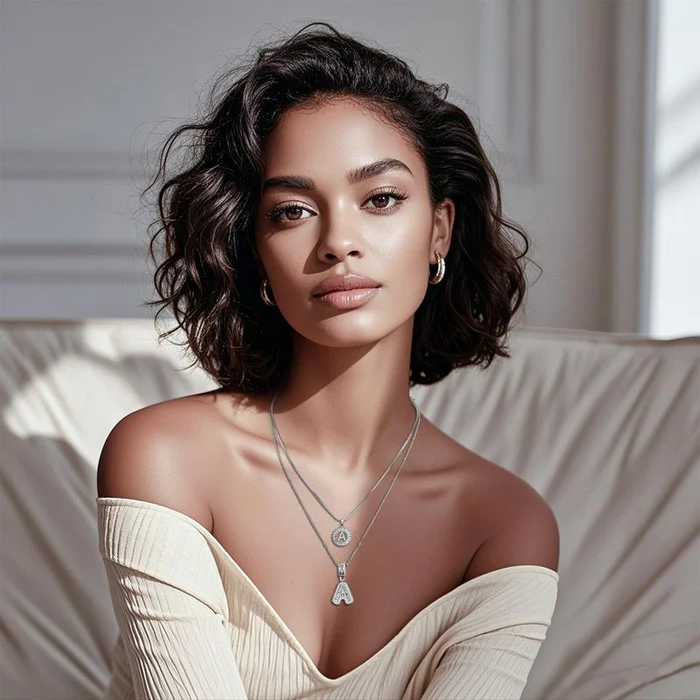 Confezione Da 2 Collane Con Ciondolo Iniziale Personalizzate - Gioielli Con Catene A Lettere A Strati Per Donne E Ragazze