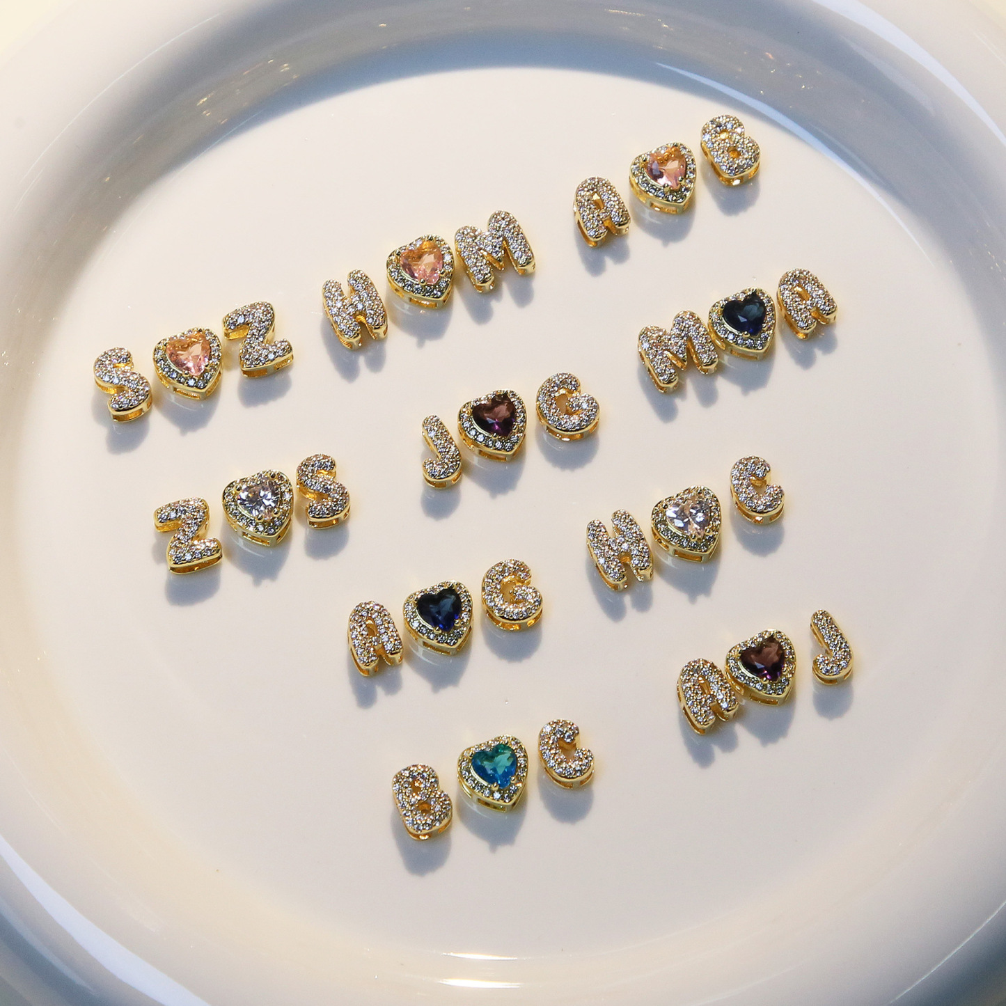 Collana Personalizzata Con Lettera E Pietra Portafortuna, Collana Personalizzata Con Due Iniziali E Cuore Con Pietra Portafortuna, Ciondolo Scintillante Con Zirconi Cubici, Regalo Per Lei - 