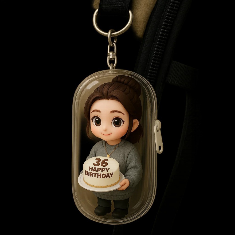 Transformez Votre Photo En Breloque De Sac À Dos 3d. Cadeau Idéal Pour La Rentrée Scolaire. - votrecollierprenomfr