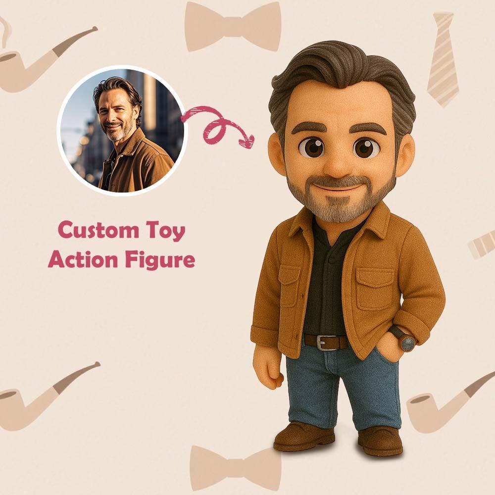 Figurine Articulée 3d Personnalisée. Transformez Votre Photo En Un Cadeau Unique Pour Votre Père. - votrecollierprenomfr