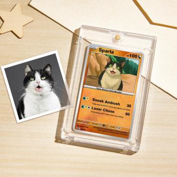 Carte Personnalisée Poke Pour Animaux De Compagnie À Partir D'une Photo - Cadeau De Dessin Animé Personnalisé Pour Les Amoureux Des Chats - Affiche Amusante Style Poke - votrecollierprenomfr