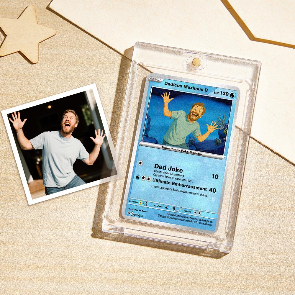 Carte Pokémon Personnalisée Pour Papa - Portrait Personnalisé Style Pokémon - Cadeau Original Et Attentionné Pour La Fête Des Pères