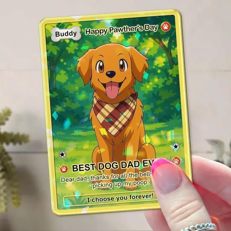 Carte Pokémon Pour La Fête Des Pères, Carte Pokémon Personnalisée, Cadeau Pour Papa, Cadeau De Fête Des Pères, Cadeau Pokémon Personnalisé - votrecollierprenomfr