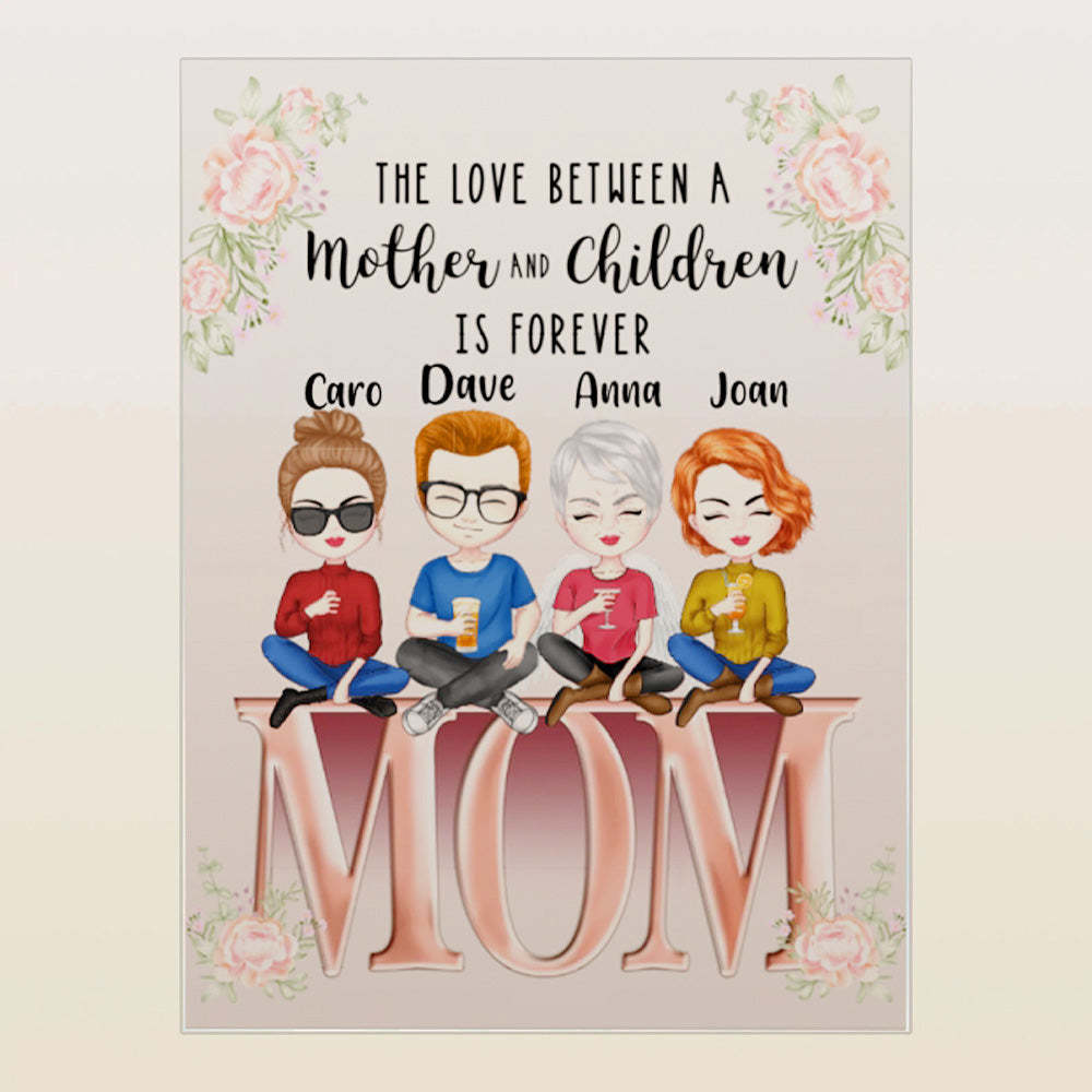 Cadeau Fête Des Mères Plaque Acrylique Personnalisée Mère Et Enfants Meilleurs Amis Cadeaux Pour Maman - votrecollierprenomfr