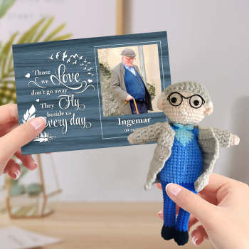 Cadeaux Personnalisés De Poupée Au Crochet, Mini Poupées Semblables Faites À La Main Avec Carte Commémorative Personnalisée Pour Grand-père Ou Grand-mère - votrecollierprenomfr
