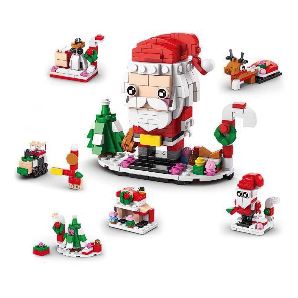 Figurines De Père Noël En Briques, Boîte Surprise, Calendrier De L'avent, Coffret Cadeau, Figurines Casse-noisette En Briques, Boîte Surprise - votrecollierprenomfr