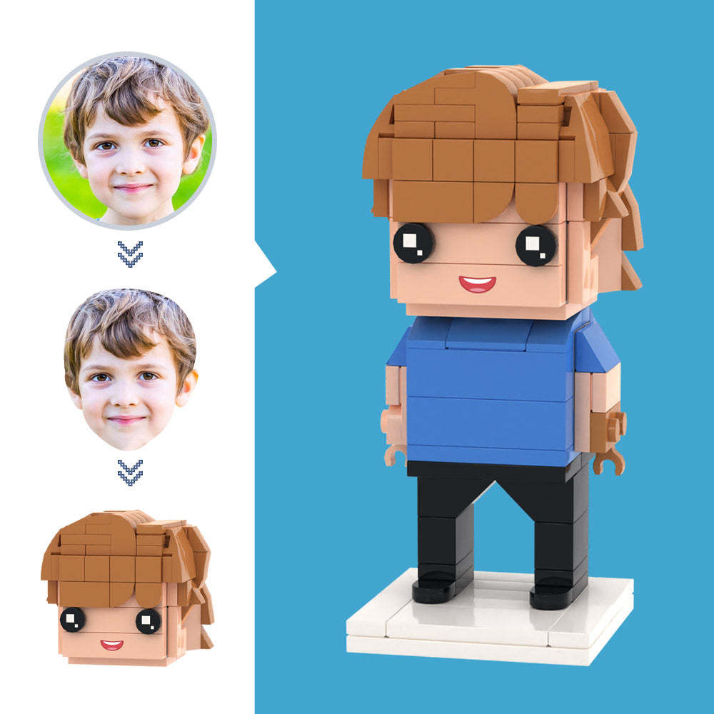 Figurines De Garçon Tête Personnalisées, Petit Bloc De Particules, Jouet Personnalisable, Cadeaux Artistiques En Brique - votrecollierprenomfr