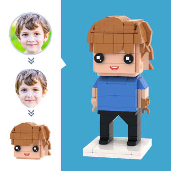 Figurines De Garçon Tête Personnalisées, Petit Bloc De Particules, Jouet Personnalisable, Cadeaux Artistiques En Brique - votrecollierprenomfr