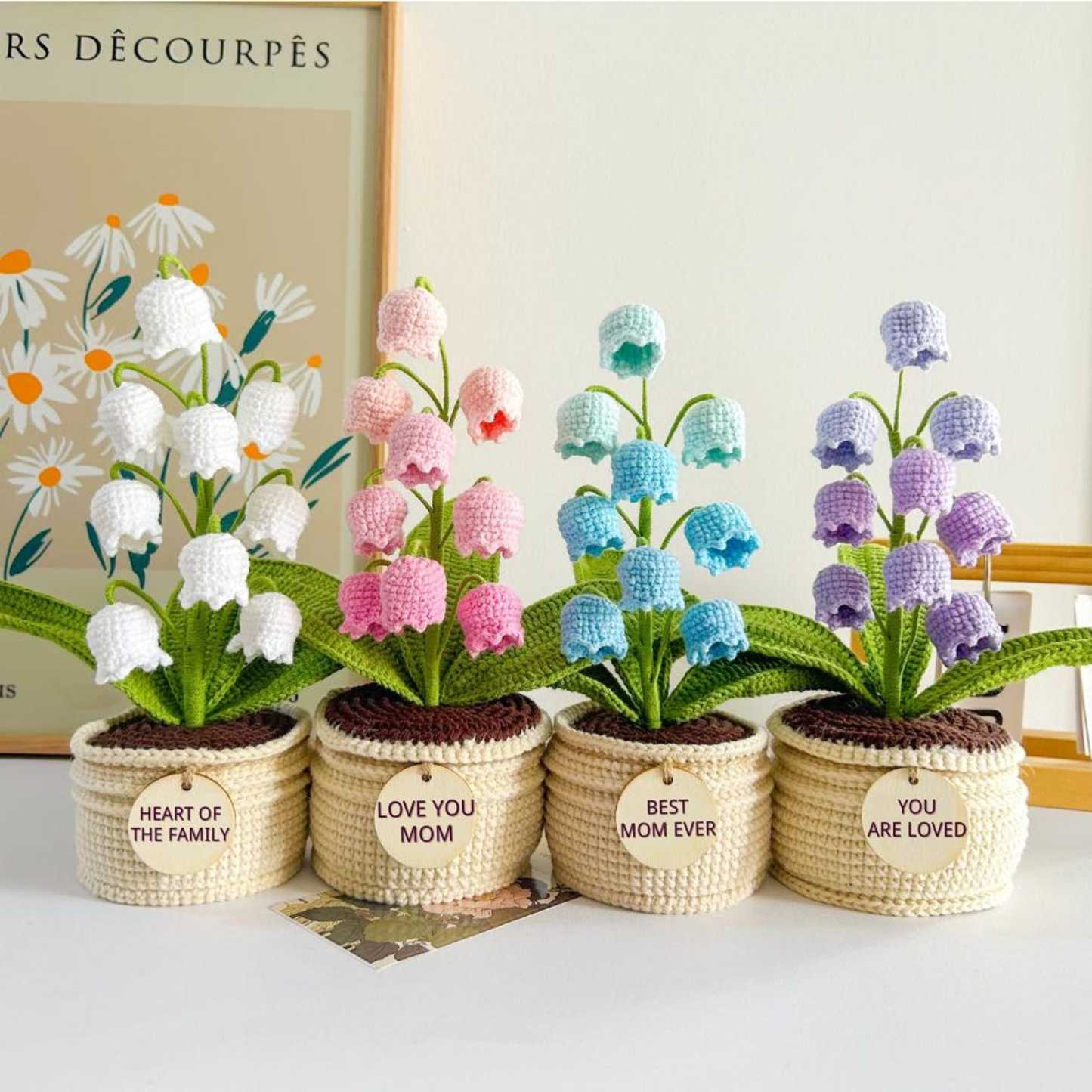 Muguet Romantique Au Crochet Avec Led – Fleur Tricotée Lumineuse Pour La Saint-valentin - votrecollierprenomfr