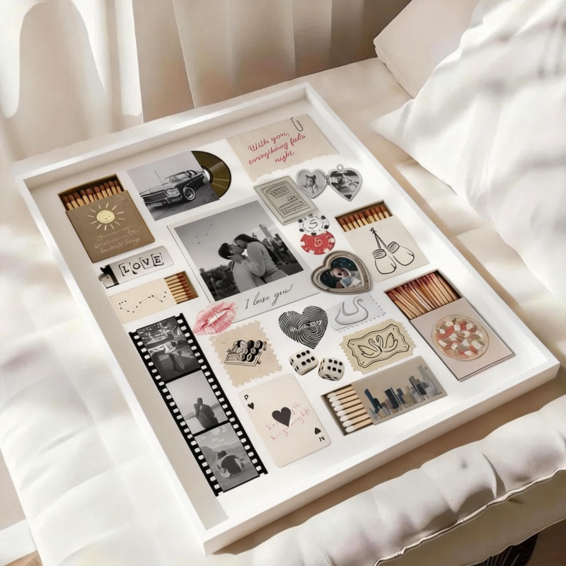 Cadre Photo Personnalisé En Boîte D'allumettes Avec Votre Texte, Poster Imprimé, Décoration Murale, Cadeau D'anniversaire - votrecollierprenomfr