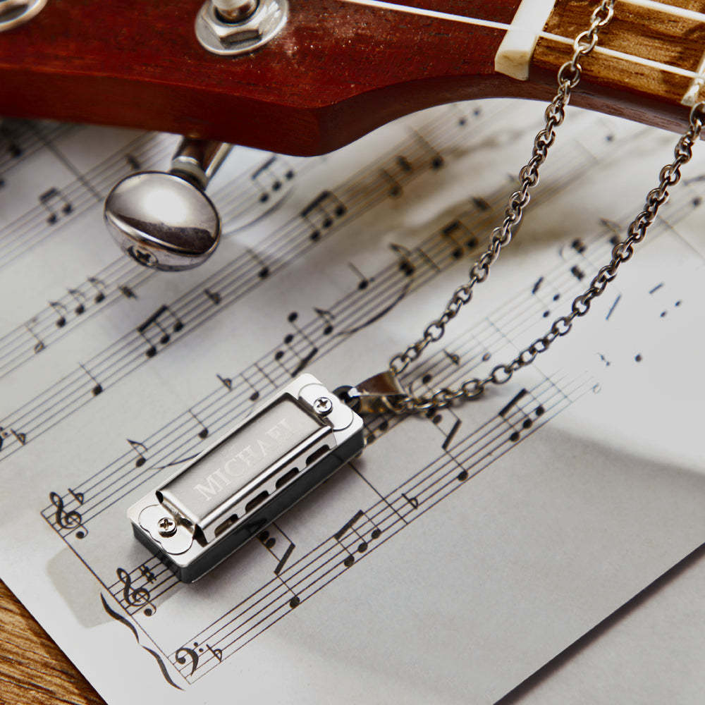 Custom Name Necklace, Custom Mini Harmonica Necklace, the Best Gift for Music Enthusiast
