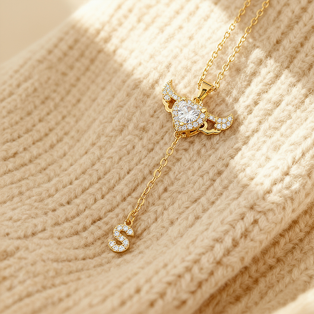 Collier Avec Initiales D'ailes D'ange Animées De Cupidon Collier De Goutte Initiale Personnalisé Avec Breloque D'ailes Mobiles Pendentif De Goutte Initiale Cinétique Amusant Cadeaux De Noël Pour Elle - votrecollierprenomfr