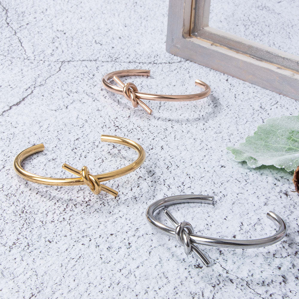 Bracelet De Couple À Nœud Concentrique Vintage Bracelet En Acier Au Titane Cadeau Pour Les Couples - votrecollierprenomfr