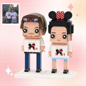 Personnalisable Entièrement Corps 2 Personnes Figurines En Brique Personnalisées Couples De Voyage Brique Moi Figurines - votrecollierprenomfr