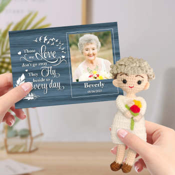 Cadeau De Poupée Au Crochet Personnalisé Mini Poupées Semblables Faites À La Main Avec Carte Commémorative Personnalisée Pour Grand-père Ou Grand-mère - votrecollierprenomfr