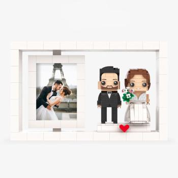Bloc De Portrait De Couple En Brique De Construction Personnalisé, Cadeau Parfait Pour Les Proches (non Assemblé)