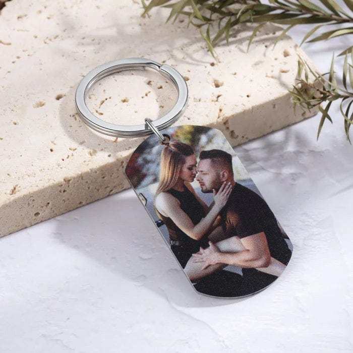 Porte-clés Photo Personnalisé Avec Nom Cadeaux De Fête Des Pères Pour Papa - votrecollierprenomfr